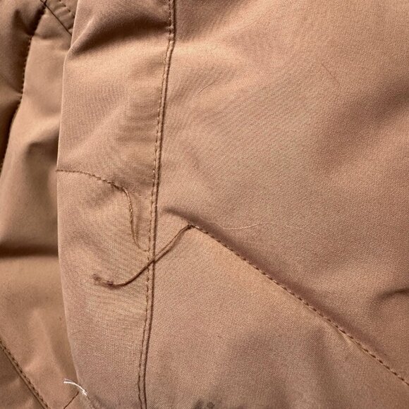 Roxy Ellie Jacket Long Puffer Coat in Light Beige Pink Sherpa Hood Womens Small - Picture 9 of 9